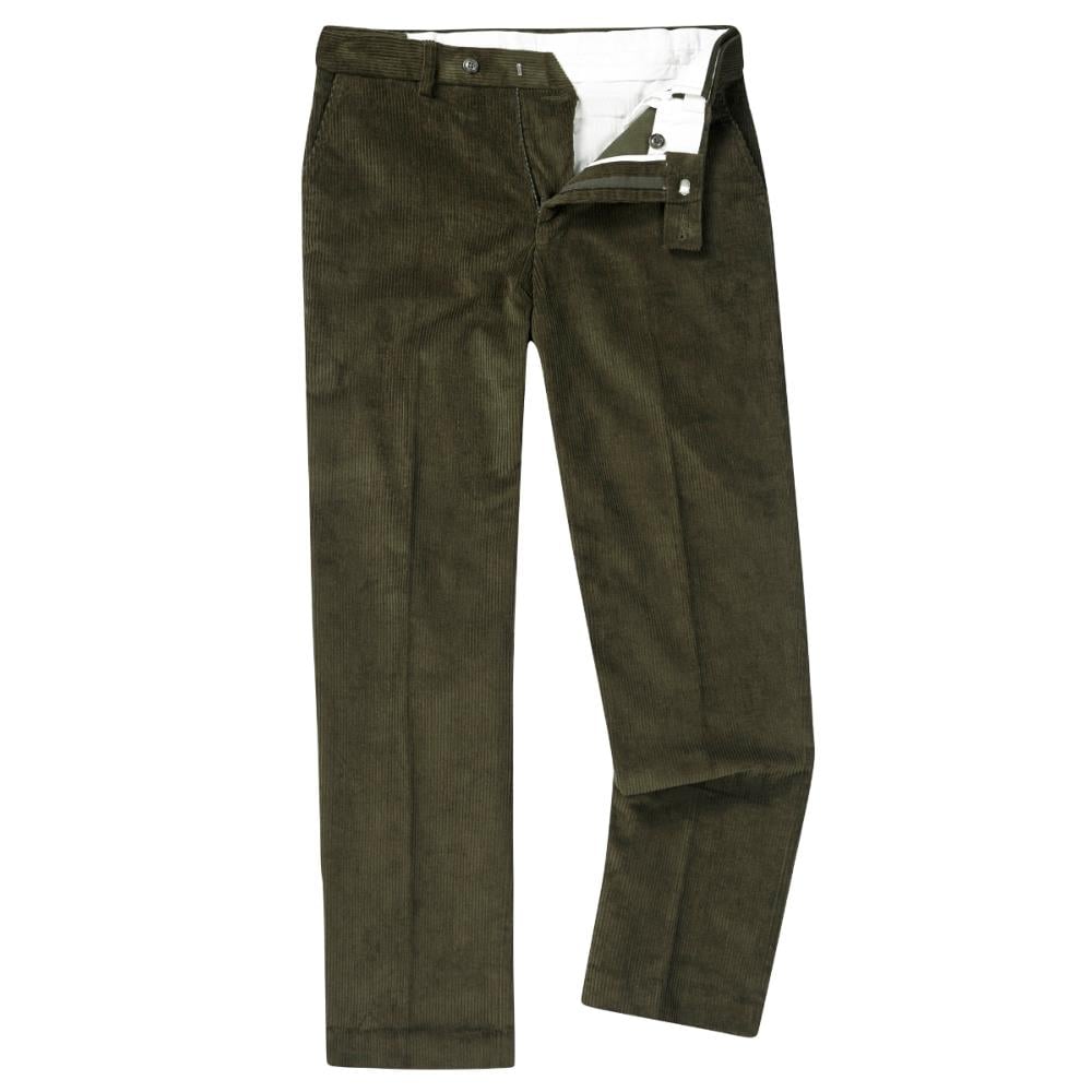 SKOPES ROLAND CORDUROY TROUSERS WITH ACTIVE WAIST GREEN