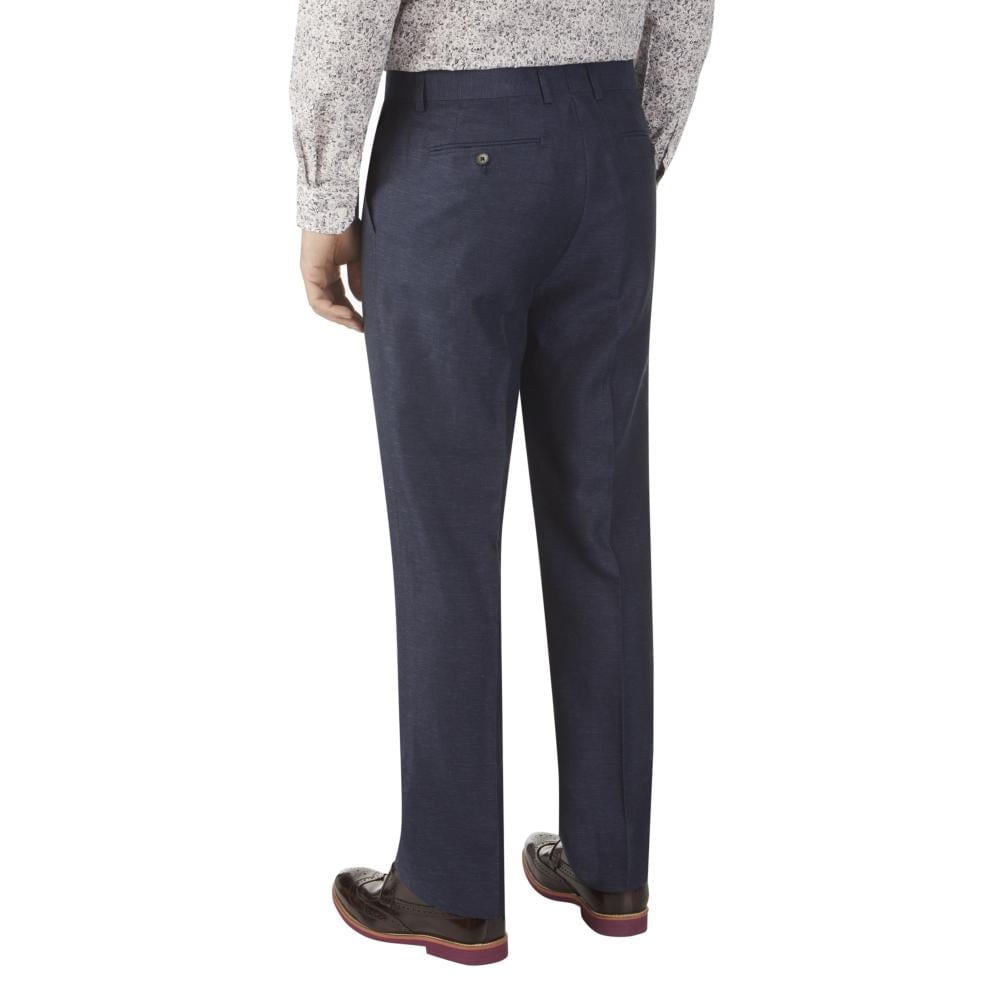 SKOPES CARLO LINEN BLEND TROUSERS NAVY