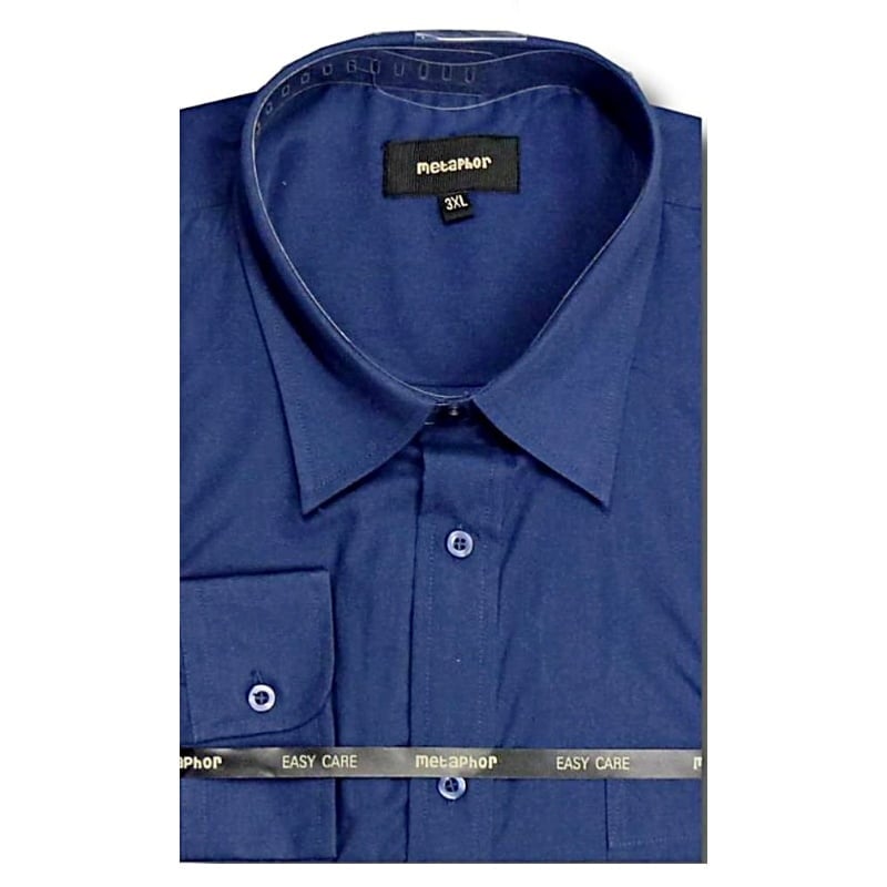 METAPHOR LONG SLEEVE PLAIN SHIRT NAVY