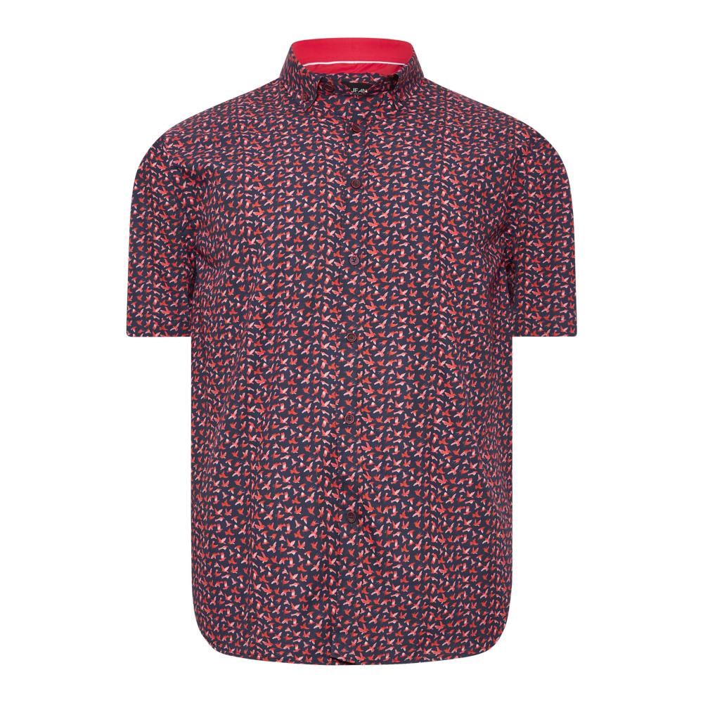 KAM BLACK LABEL PREMIUM SHORT SLEEVE BIRD PRINT SHIRT