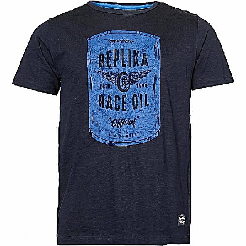 REPLIKA JEANS RAW VINTAGE PRINTED TEE RACE OIL BLACK