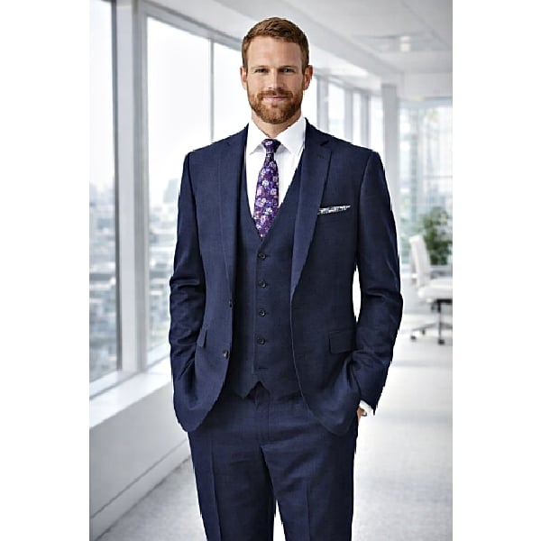 SKOPES HARCOURT TEXTURED TWEED EFFECT JACKET NAVY
