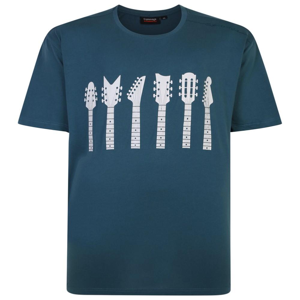 ESPIONAGE GUITAR NECK PRINT SIGNATURE TEE MALLARD BLUE