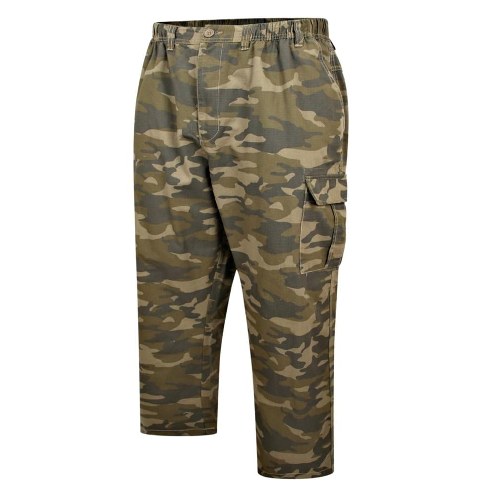 ESPIONAGE Camouflage Ripstop Cotton Elasticated Cargo Trousers TR054