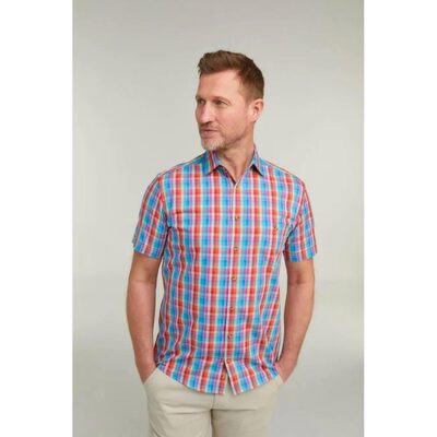 DOUBLE TWO LIFESTYLE MULTI-COLOURED CHECK SHORT SLEEVE SHIRT