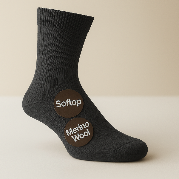 HJ HALL Extra Large Original Soft Top Wool Sock Grey HJ90