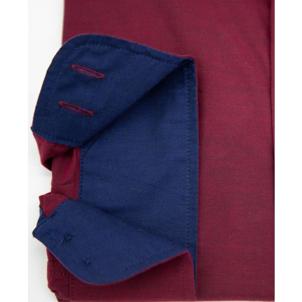 DOUBLE TWO PURE COTTON LONG SLEEVE WOVEN SHIRT RED