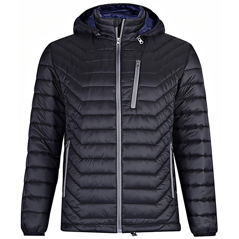 KAM HOODED PUFFER JACKET BLACK