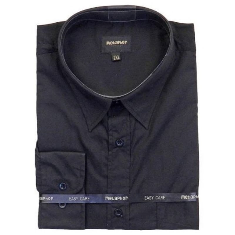 METAPHOR SHORT SLEEVE PLAIN SHIRT BLACK 8XL