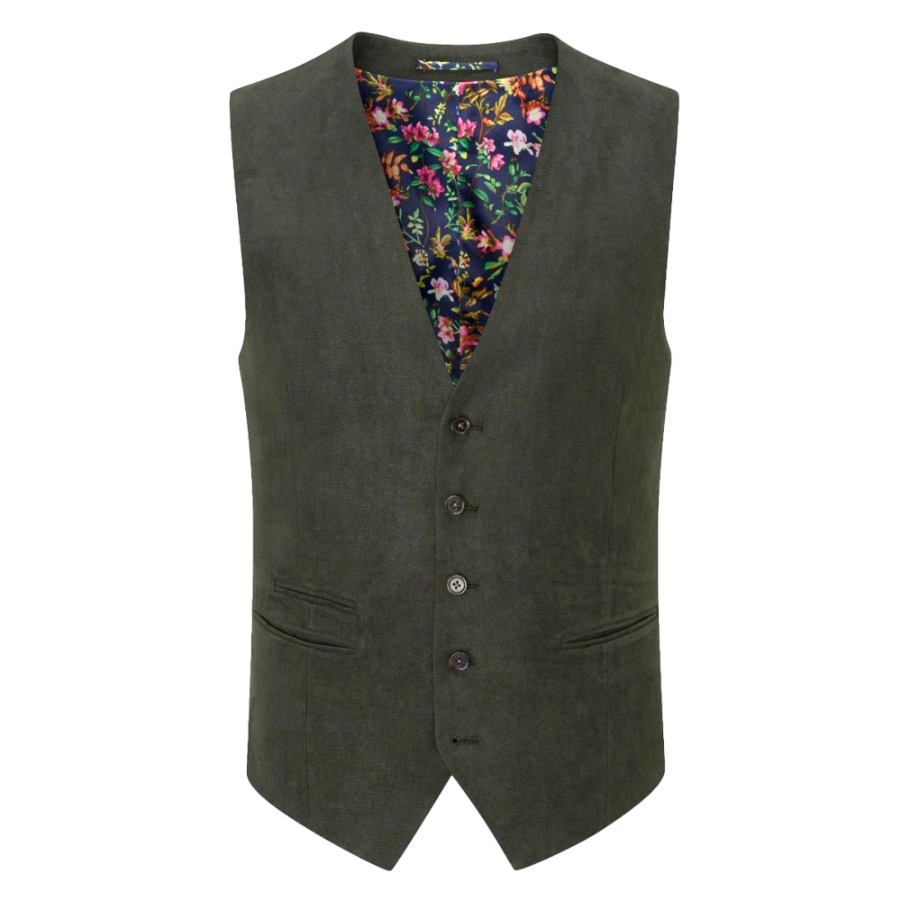 SKOPES CAMPLIN SUEDED WAISTCOAT OLIVE