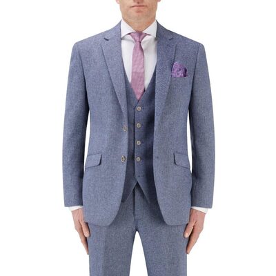JUDE - SKOPES HERRINGBONE EFFECT JACKET BLUE