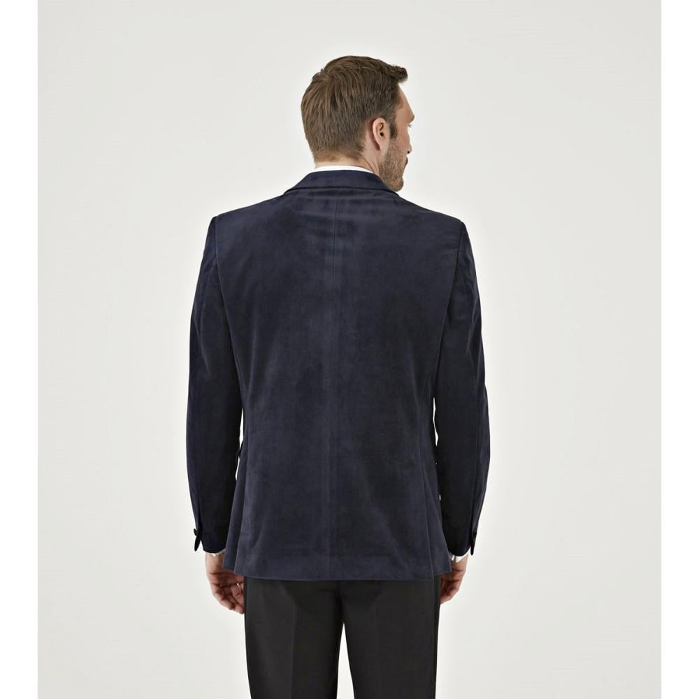 SKOPES JIVE VELVET JACKET WITH SATIN PEAK COLLAR NAVY