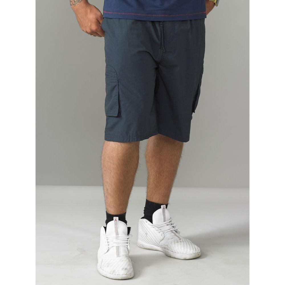 D555 NICK LIGHTWEIGHT CARGO SHORTS WITH ELASTICATED STRETCH WAISTBAND NAVY