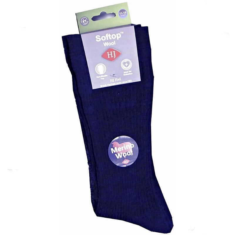 HJ HALL Extra Large Original Soft Top Wool Sock Navy HJ90