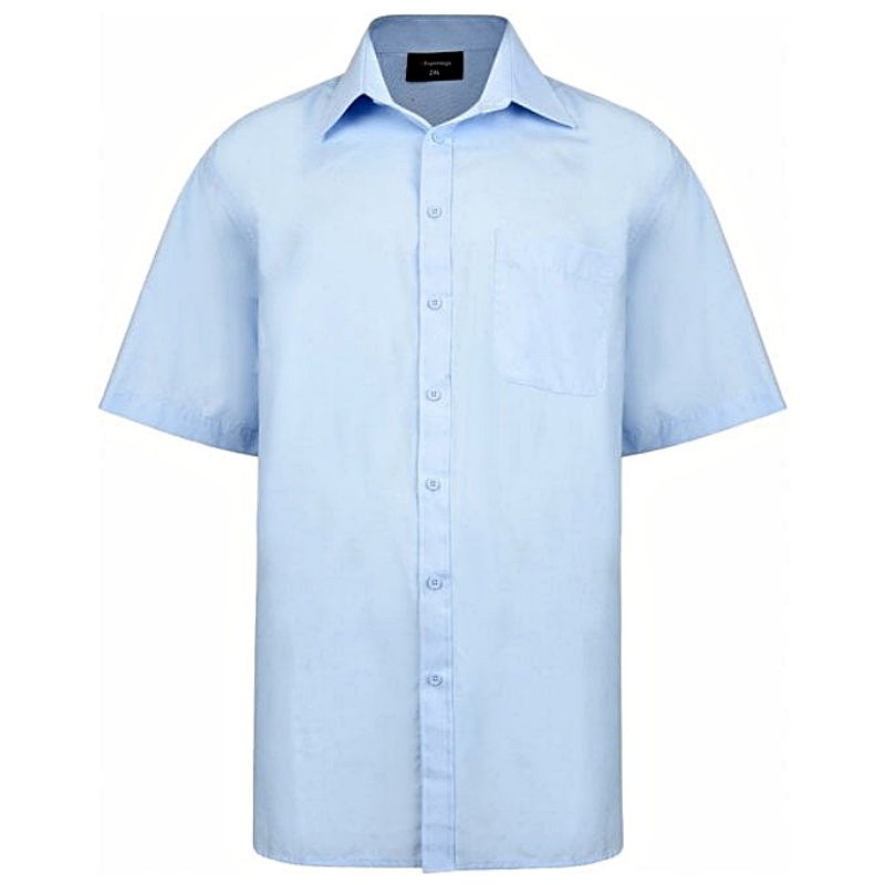 ESPIONAGE SHORT SLEEVE PLAIN COLLAR SHIRT BLUE SH147
