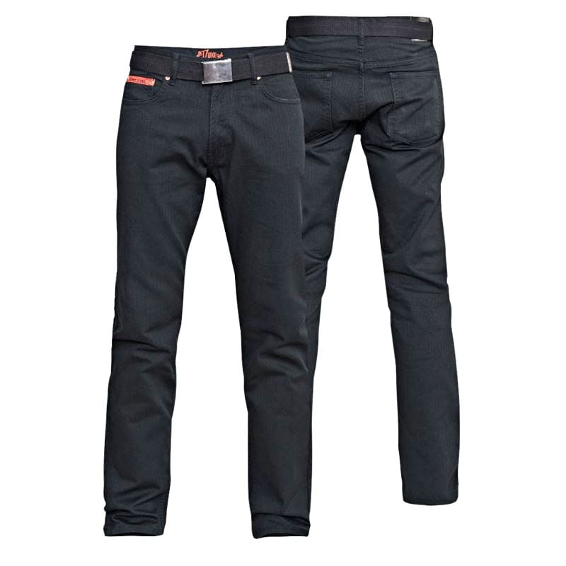 DUKE LONDON MARIO WASHED CASUAL BEDFORD CORD JEANS BLACK