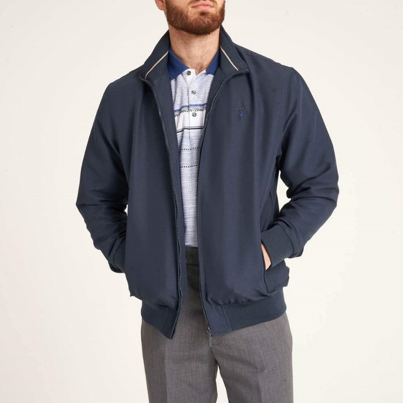 CARABOU HENLEY Harrington Jacket NAVY