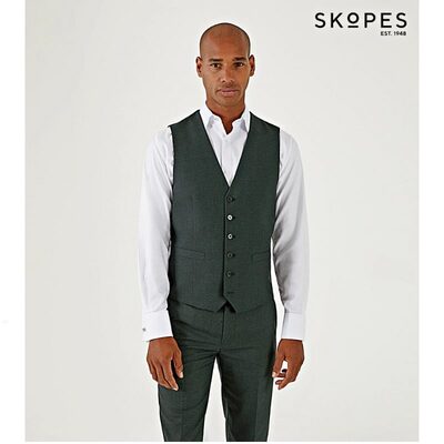 SKOPES HARCOURT BIG MANS TEXTURED WAISTCOAT GREEN