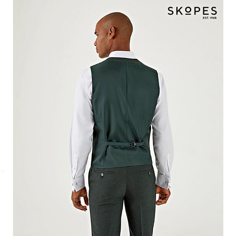 SKOPES HARCOURT BIG MANS TEXTURED WAISTCOAT GREEN