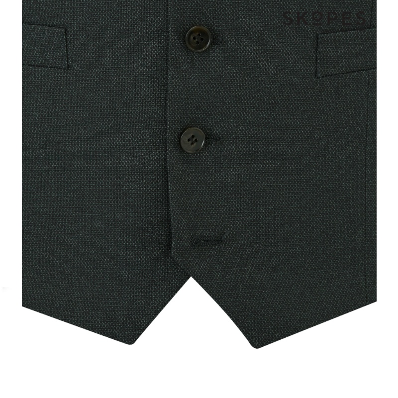 SKOPES HARCOURT BIG MANS TEXTURED WAISTCOAT GREEN
