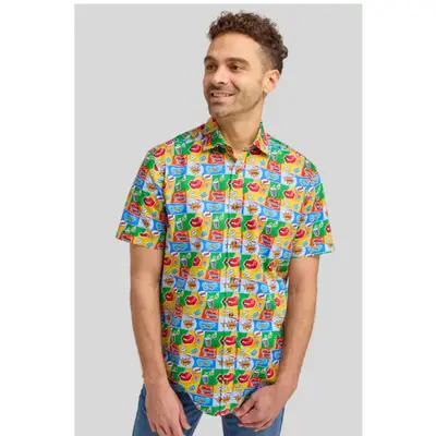 DOUBLE TWO Lifestyle Multi-Coloured Pop Art Short Sleeve Shirt DTLS1215
