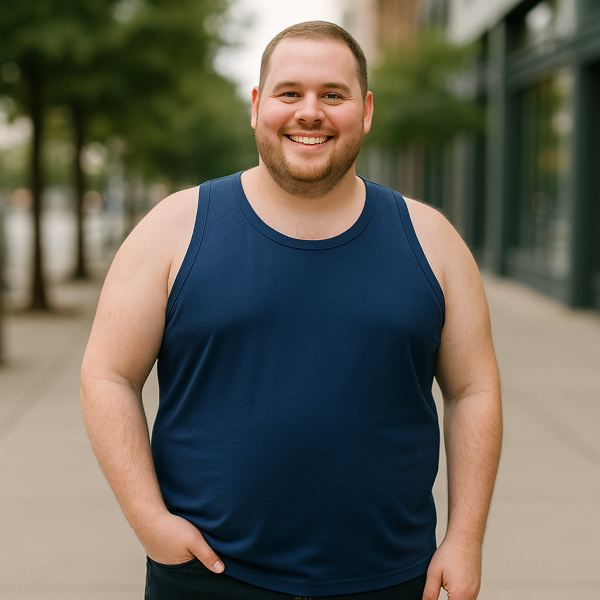 ESPIONAGE Big Mans Cotton Vest NAVY T017