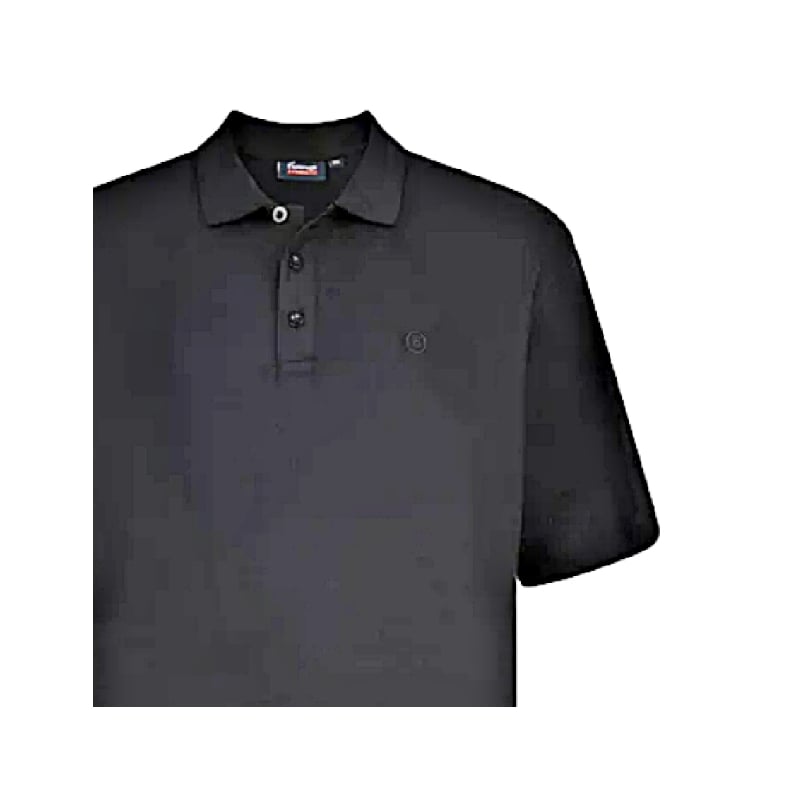 ESPIONAGE Natural Cotton Plain Pique Polo Shirt Black PO74