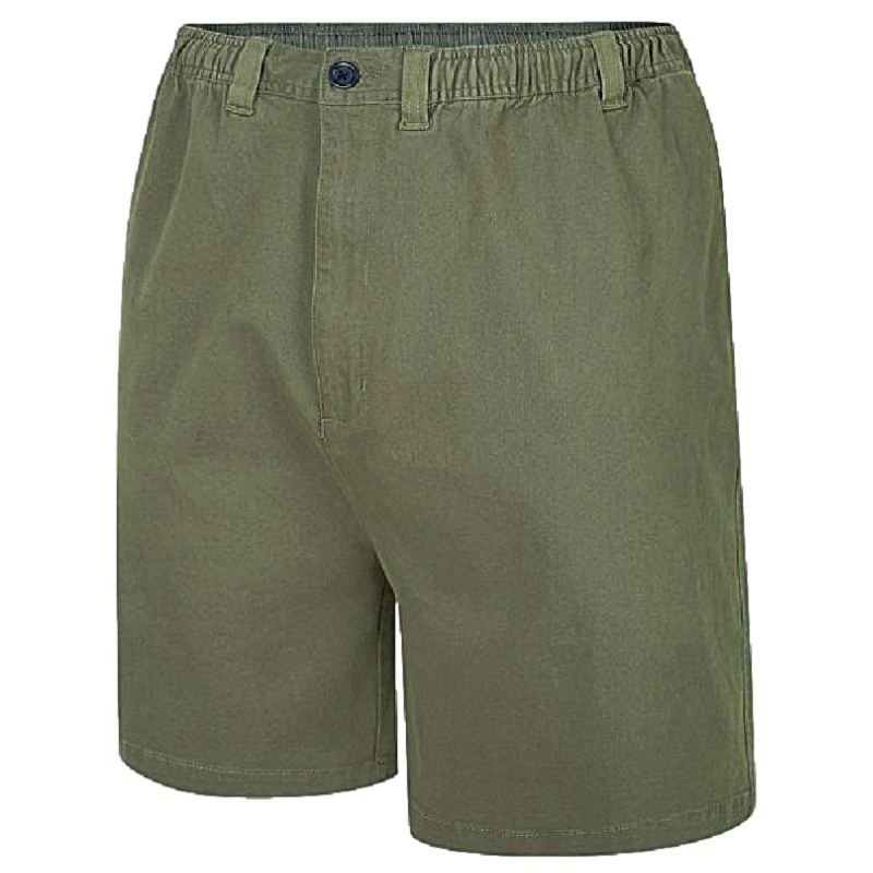 Espionage Big Mens Stretch Cotton Twill Elasticated Shorts Khaki ST019A