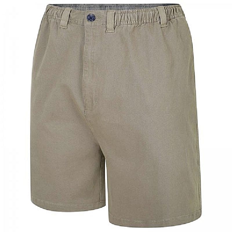 Espionage Big Mens Stretch Cotton Twill Elasticated Shorts Natural ST019A