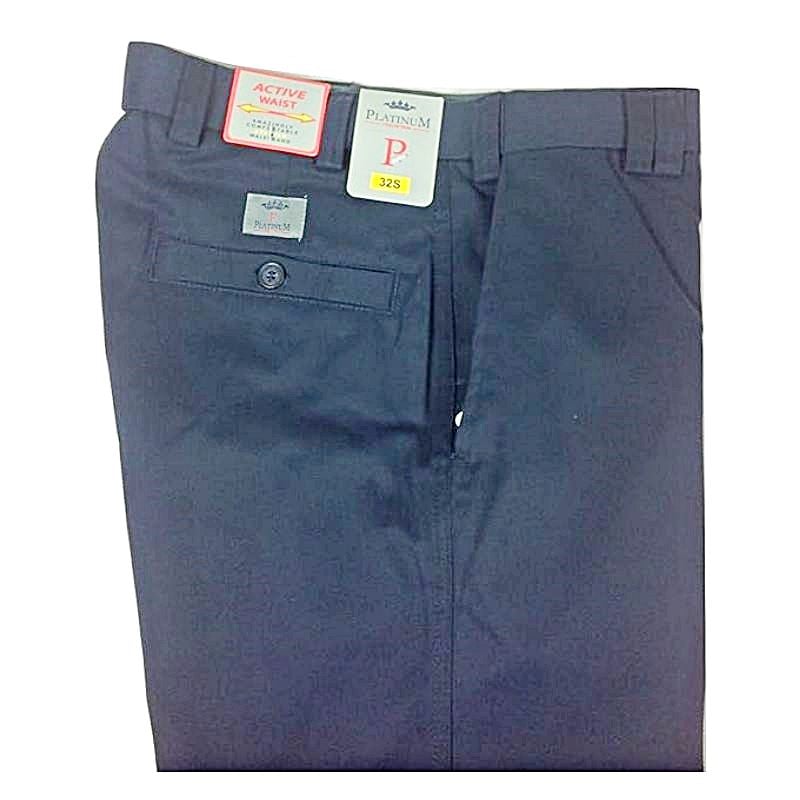 PLATINUM EXPANDA-WAIST CHINO TROUSERS NAVY