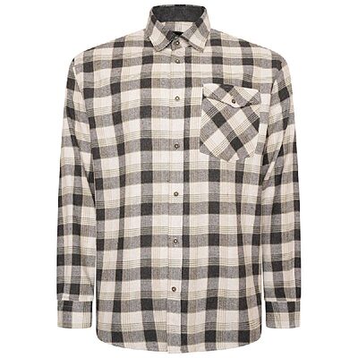 LONG SLEEVE FLANNEL CHECK SHIRT GREY