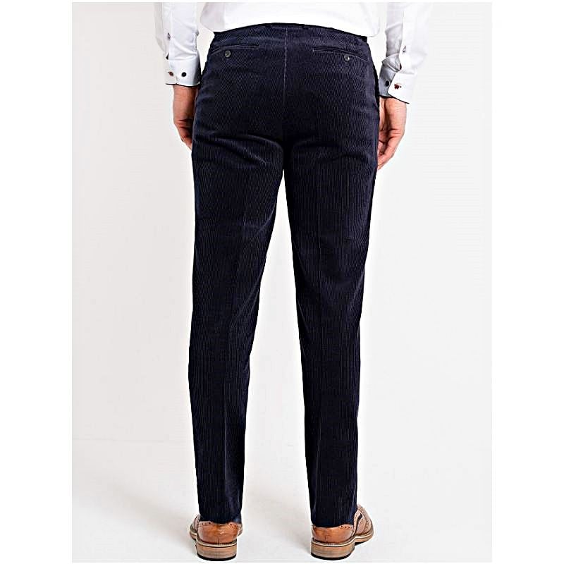 DOUGLAS AND GRAHAME San Remo Stretch Cord Trousers with belt NAVY