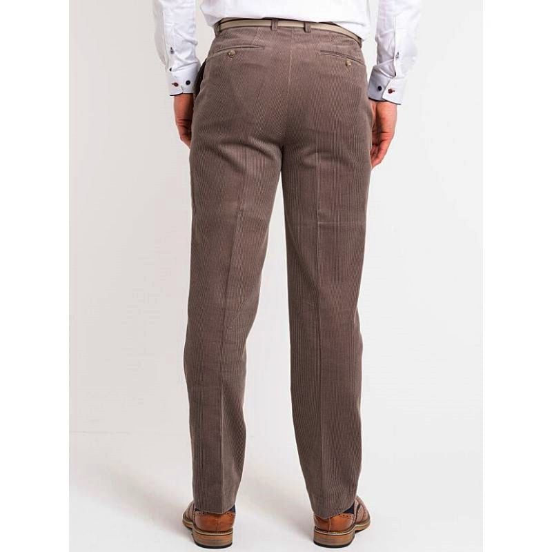 DOUGLAS AND GRAHAME San Remo Stretch Cord Trousers with Belt BROWN