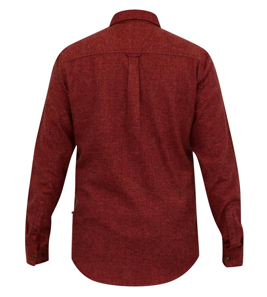 D555 TOBIAS LONG SLEEVE TEXTURED OVERSHIRT WITH TWIN CHEST POCKETS RUST