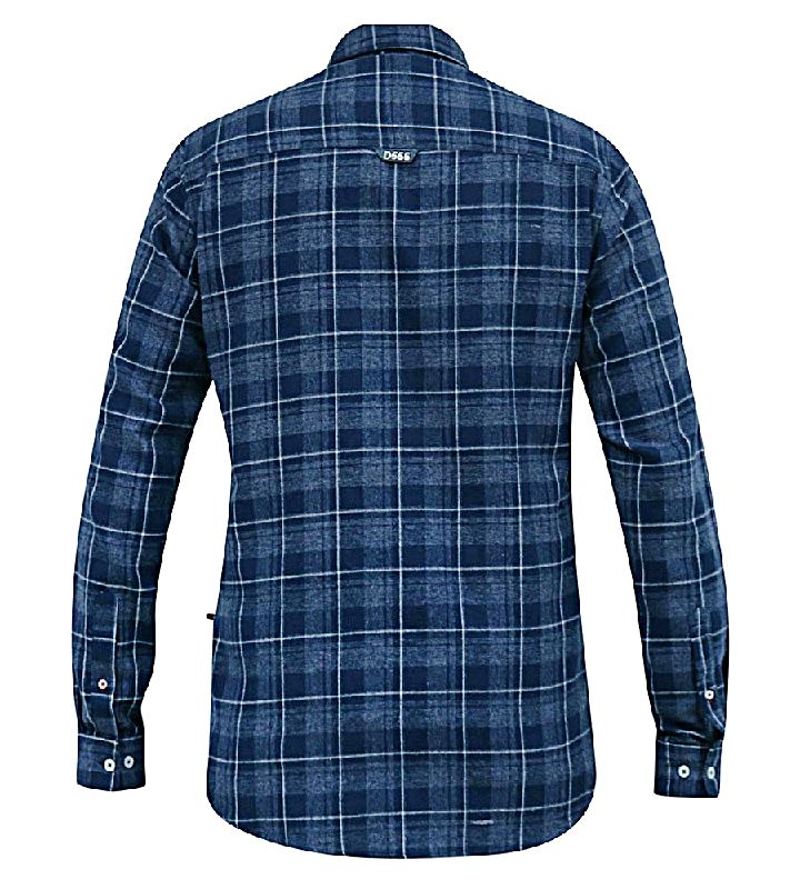 D555 SONNY LONG SLEEVE COTTON CHECK SHIRT NAVY