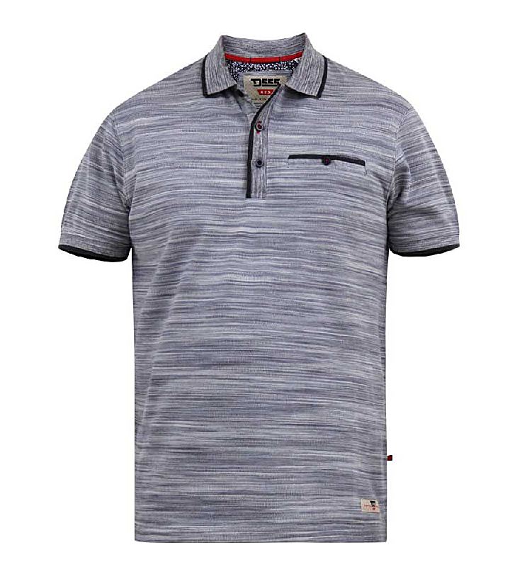 D555 VALOUR PIQUE RENO POLO WITH RIBBED COLLAR AND CUFFS GREY