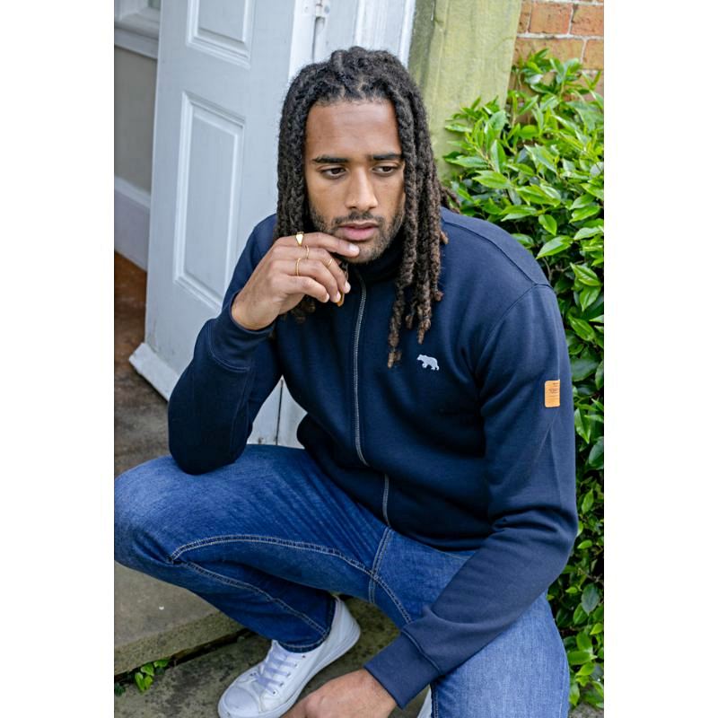 D555 Mens Nashua Big Full Zip Sweatshirt Navy