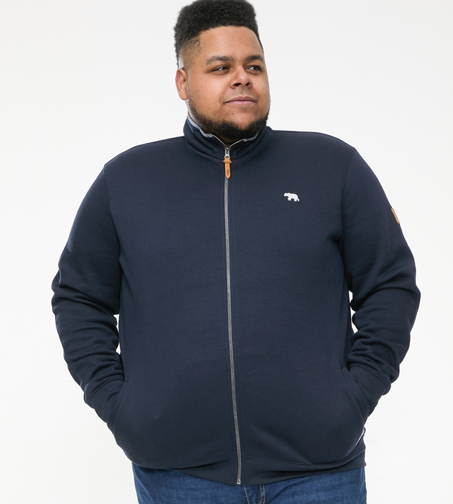 D555 Mens Nashua Big Full Zip Sweatshirt Navy