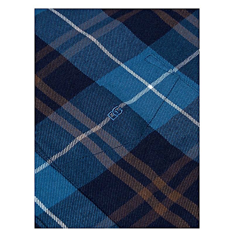 DG'S DRIFTER LONG SLEEVE CHECKED BRUSHED SHIRT GIOVANNI NAVY