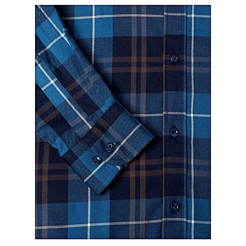 DG'S DRIFTER LONG SLEEVE CHECKED BRUSHED SHIRT GIOVANNI NAVY