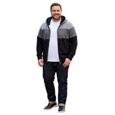KAM Big Mans Marl Stripe Hoody BLACK