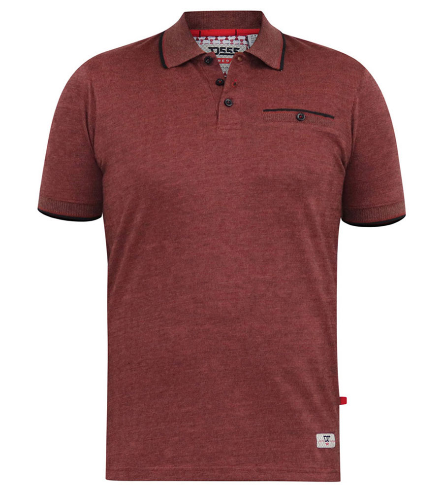 D555 TROY Textured Polo Shirt RUST 611604