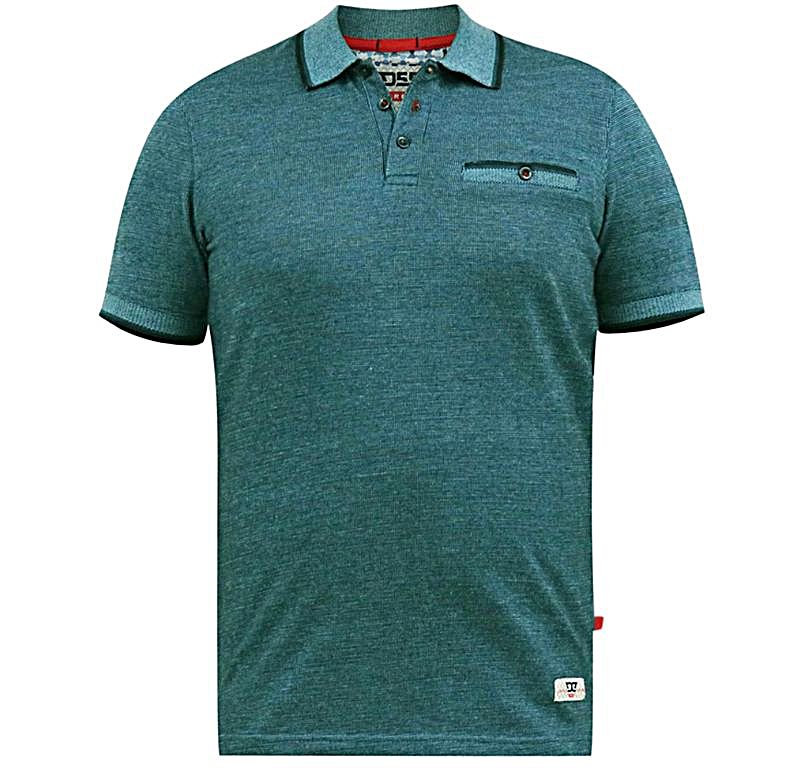 D555 TROY Textured Polo Shirt BLUE 611605