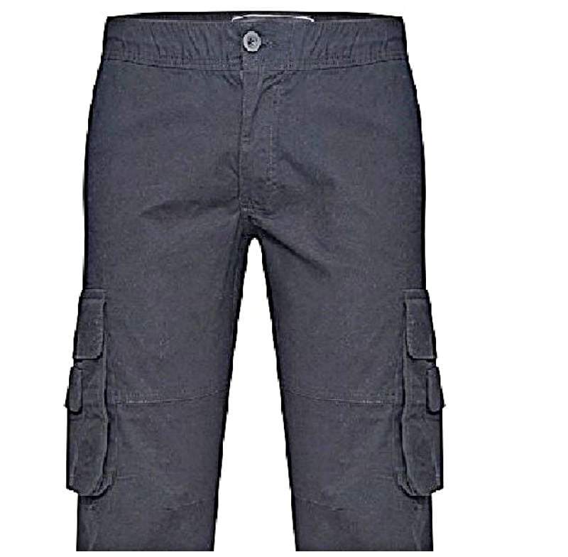 KAM STRETCH FIT CARGO PANTS WITH COMFORT STRETCH WAISTBAND BLACK