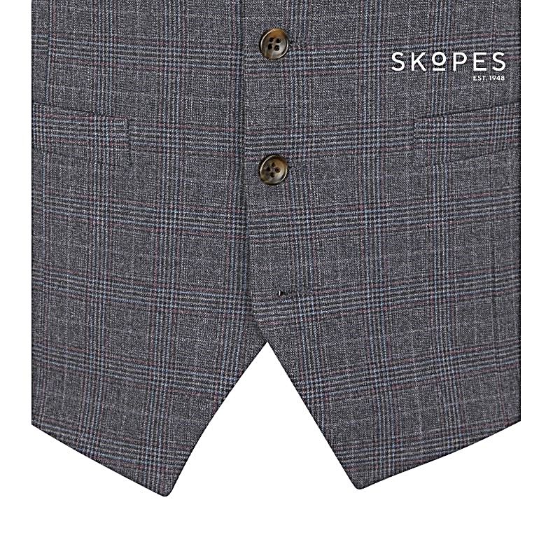 JACOB - SKOPES GREY CHECK SUIT WAISTCOAT
