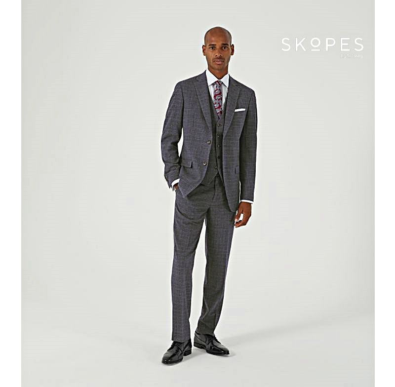 JACOB - SKOPES GREY CHECK SUIT JACKET