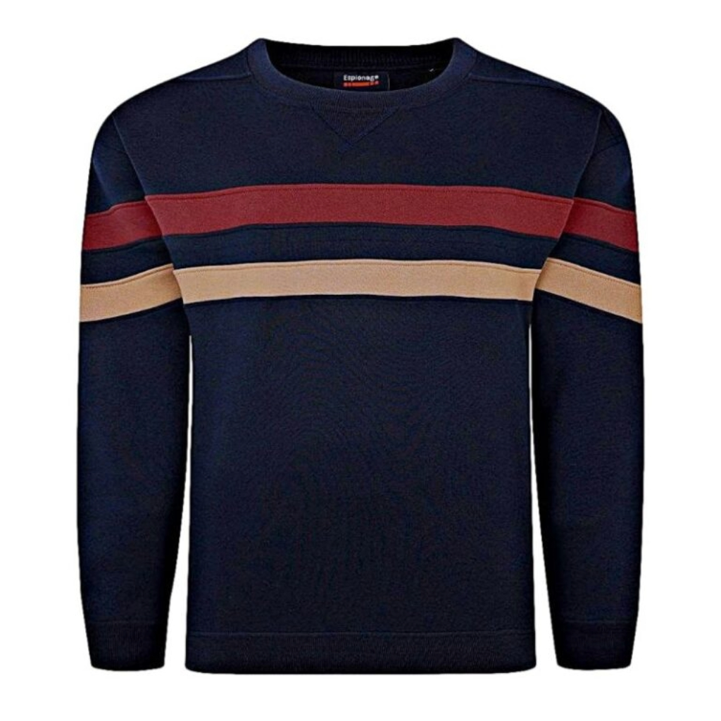 Espionage Cut And Sew Sweatshirt Navy Lw163