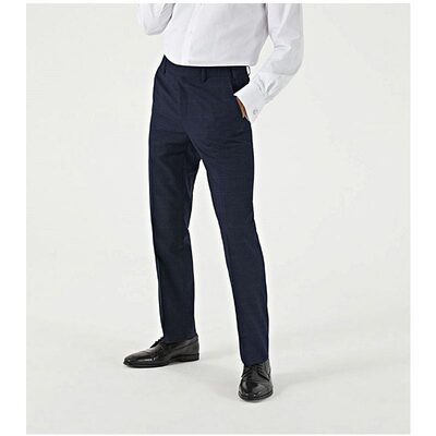 HEWES - SKOPES NAVY SELF CHECK SUIT TROUSERS