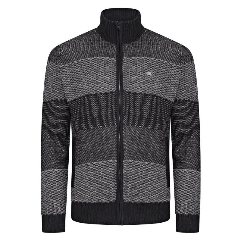 KAM Funnel Neck Zipper Cardigan Charcoal KBS96