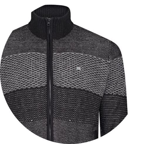 KAM Funnel Neck Zipper Cardigan Charcoal KBS96